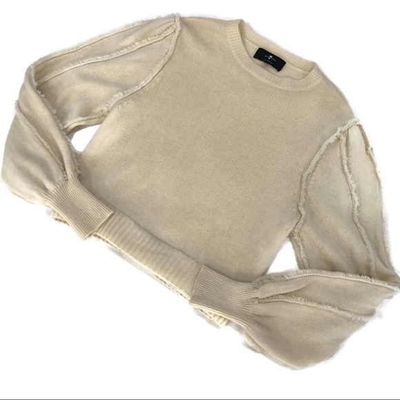 7 For All Mankind Wool Cashmere Crewneck Sweater S - Picture 6 of 10